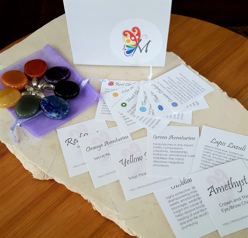 Chakra Balancing or Meditation 7 Chakra Stone Necklace Rainbow Gemstone Interchangeable Pendant Set with Silver Plated or Steel Chain