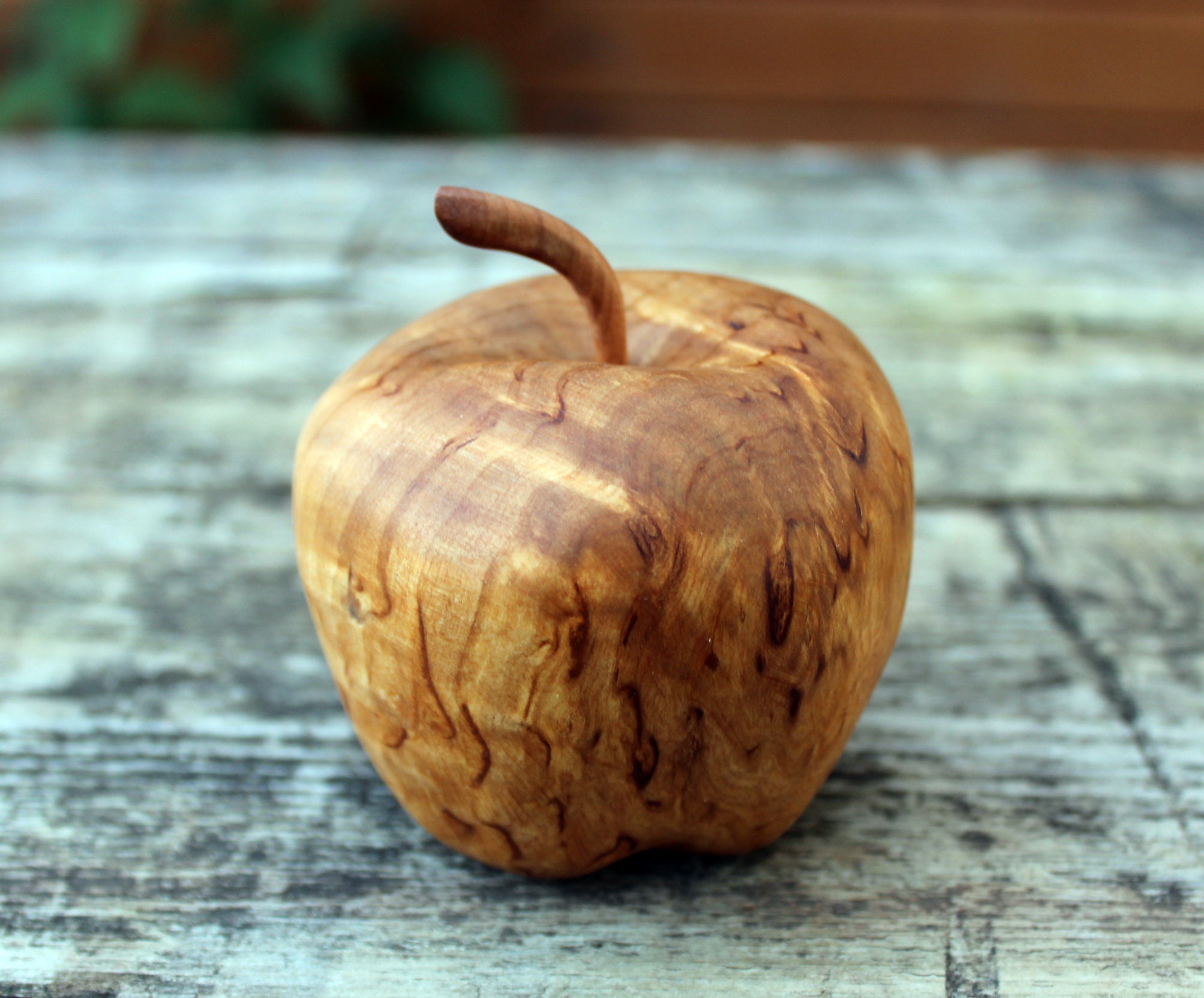 Wooden Apple Karelian Birch Apple Exotic Wood Handmade Etsy