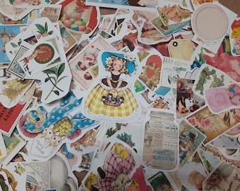 Vintage Style Die Cut De-stash Ephemera, 90 Piece Set, Scrapbook & Journal Embellishments