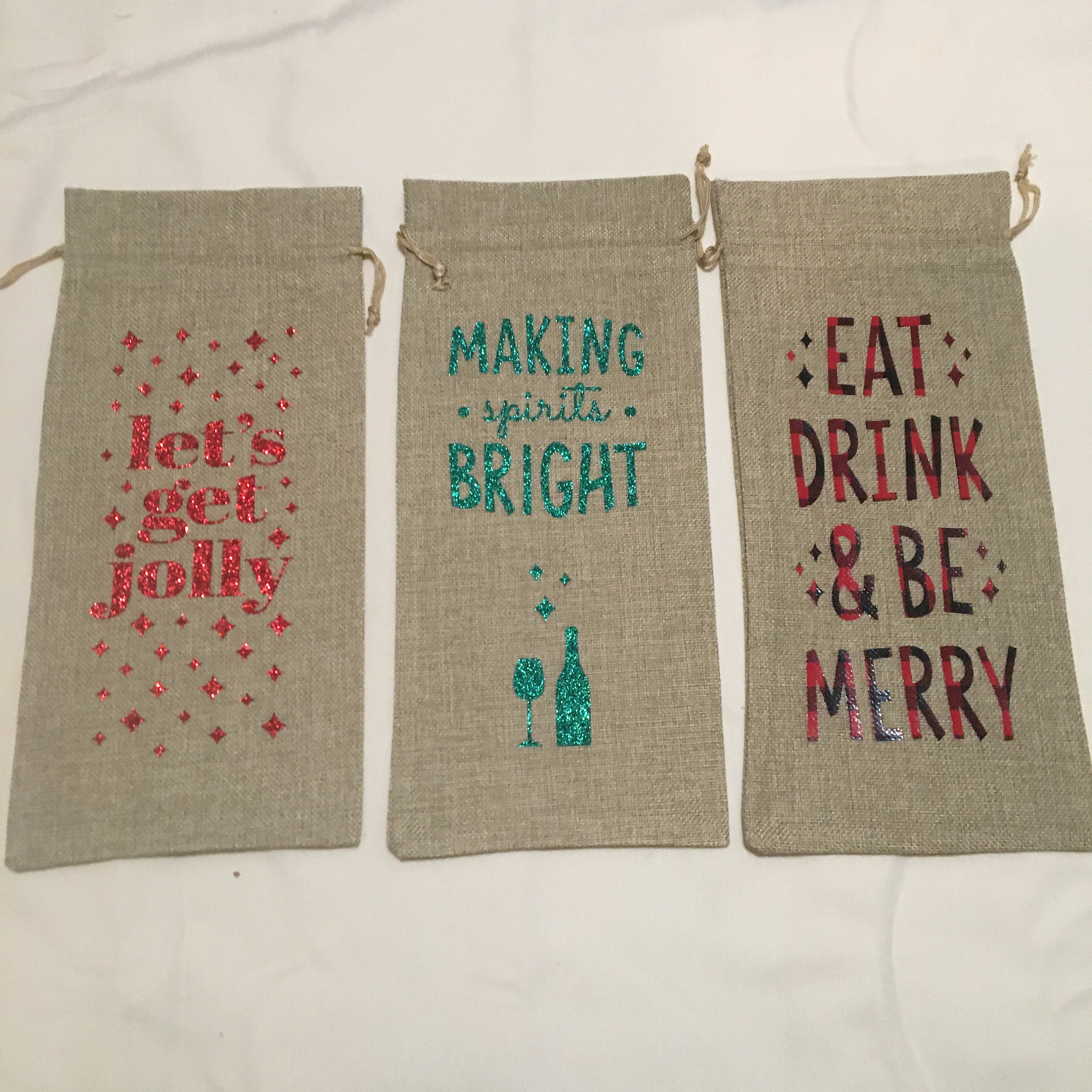 Jute Wine Gift Bags With Handpicked Graphics Etsy