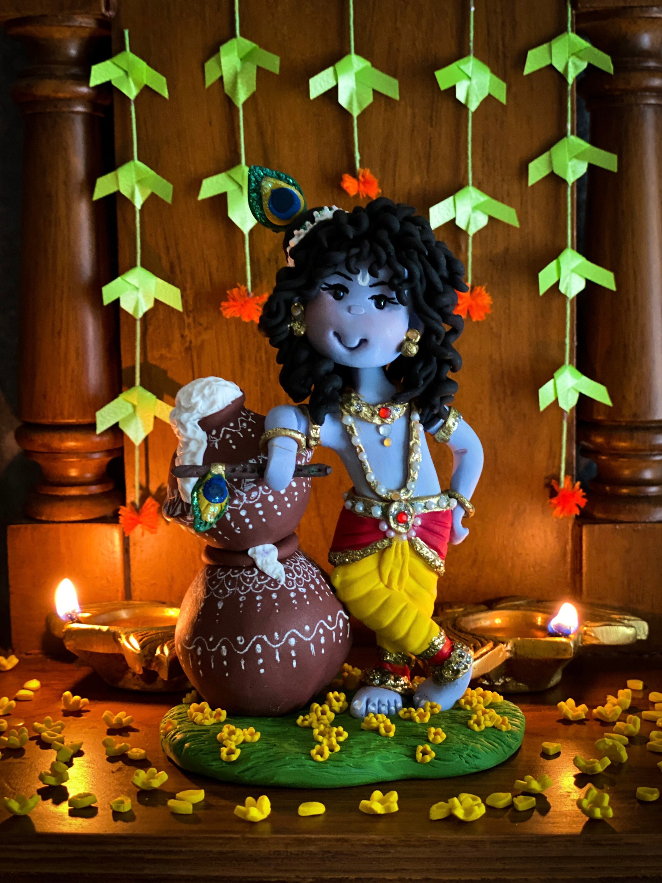 Cute Lord Krishna Figure Hindu Indian Home Decor Diwali - Etsy
