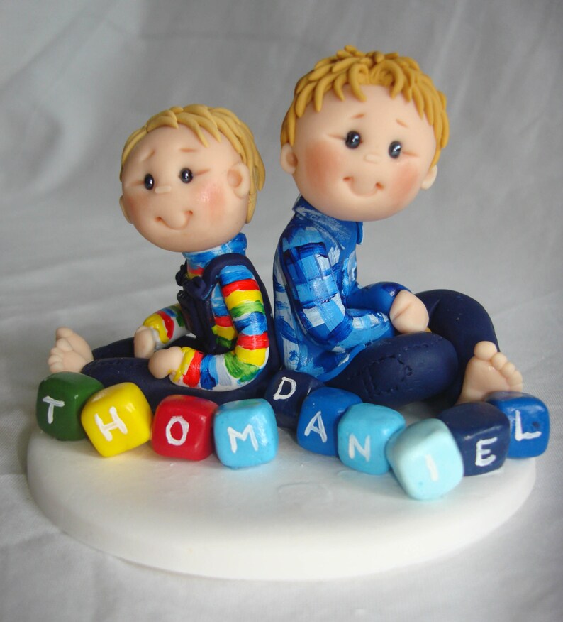Fully Customised Boy Brotherstwins With Letter Block Names Etsy