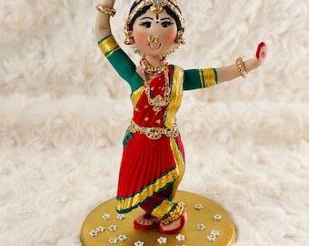 Bharatanatyam figure/cake topper - Arangetram/Arangettam gift/keepsake  - indian dancer gift- customised