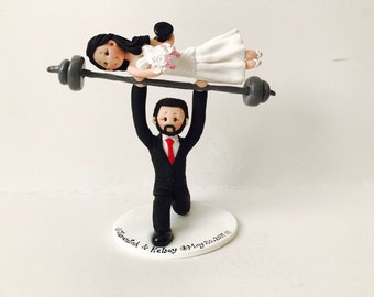 Custom Fitness Wedding Cake Topper – Groom Lifting Bride