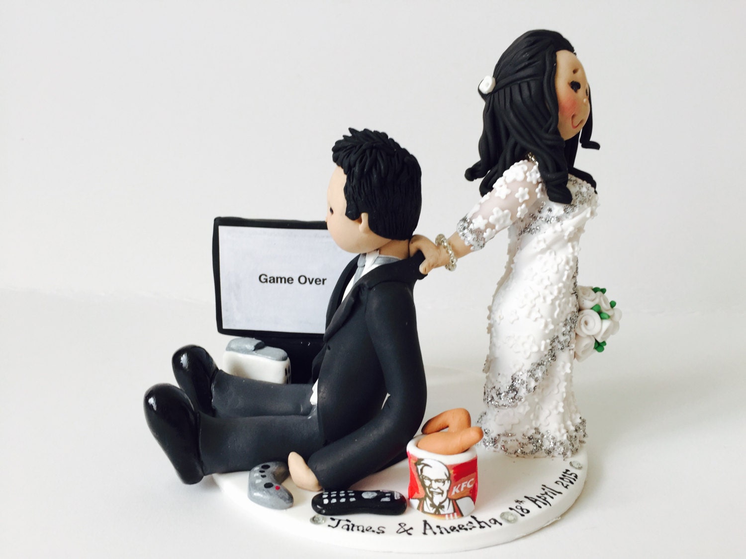 bride dragging groom