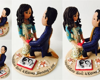 Custom Polymer Clay Wedding Cake Topper - Doctor Proposal
