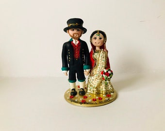 Personalized Wedding Cake Topper: Indian, Sikh, Hindu, Pakistani Bride & Groom