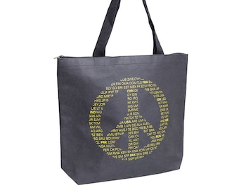 Jute bag "Ick bin ne Jute" PEACE symbol made of vegan leather