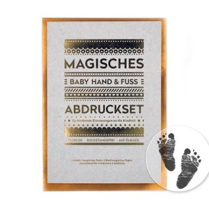 Baby Hand and Foot IMPRESSION SET - Inkless Touch: without color, without plaster, directly on coated paper (4 sheets) - Format A5