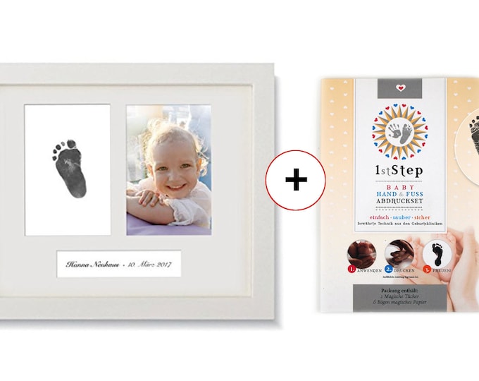 BABY FOTO FRAME · including magic imprint set · real wood frame