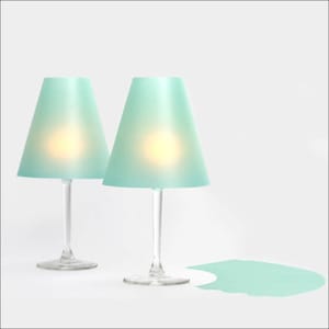 THE TENDER HELENE 3 wine glass lampshades made of transparent paper Green