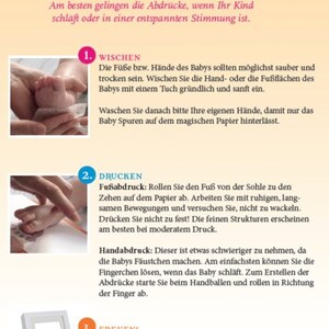 Magisches BABY Hand und Fuß ABDRUCKSET Inkless Touch: ohne Farbe, ohne Gips, direkt auf Spezial-Papier Bild 3