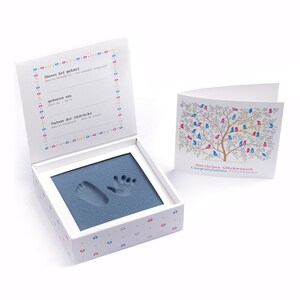 babyfootprint kit - Baby's 1e stap - hand- en voetafdrukset in 3D / schuim: BLAUW