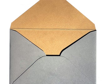 LETTER ENVELOPE in silver - gold inside - format B5, 500g very sturdy cardboard