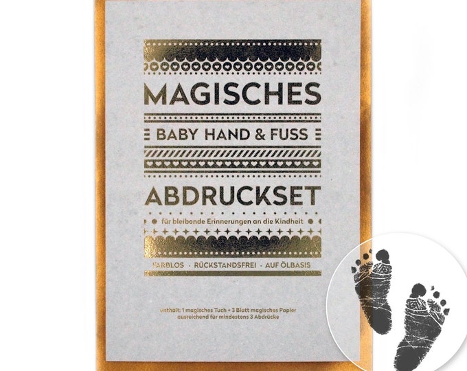 MAGIC Baby Hand and Footprint Set - "Small" (140 x 107 mm) - No Ink, No Plaster!