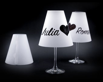 Poetry Light PUR, 5x Weinglas Lampenschirm blanco