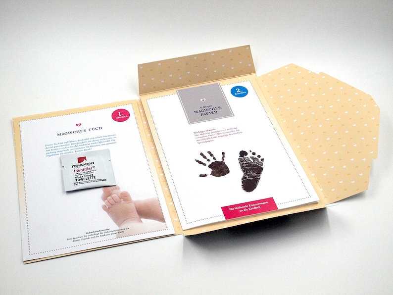 Magical BABY hand and foot impression set inkless touch: without paint, without plaster, directly on special paper image 6