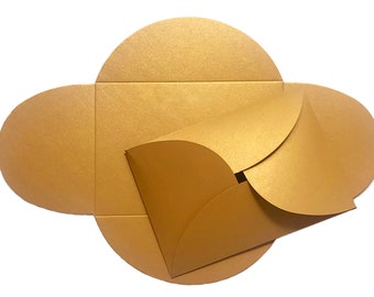 gold / silver LETTER ENVELOPE format B5 with twist closure, solid finest cardboard, matt metallic, for weddings etc.