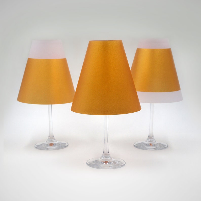 POETRY LIGHT 3 golden wine glass lampshades image 1