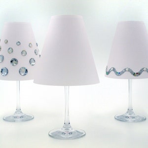 WINE GLASS LAMPSHADES 5 pcs. unprinted / white for writing on and painting yourself made of transparent paper image 3