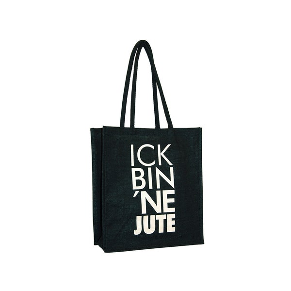 Jutetasche "ick bin ne jute", Berlin Souvenir aus 100% natürlicher Jute, bunt bedruckt