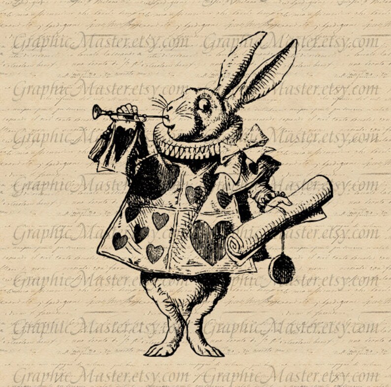 White Rabbit Alice in Wonderland JPEG PNG Digital Collage | Etsy