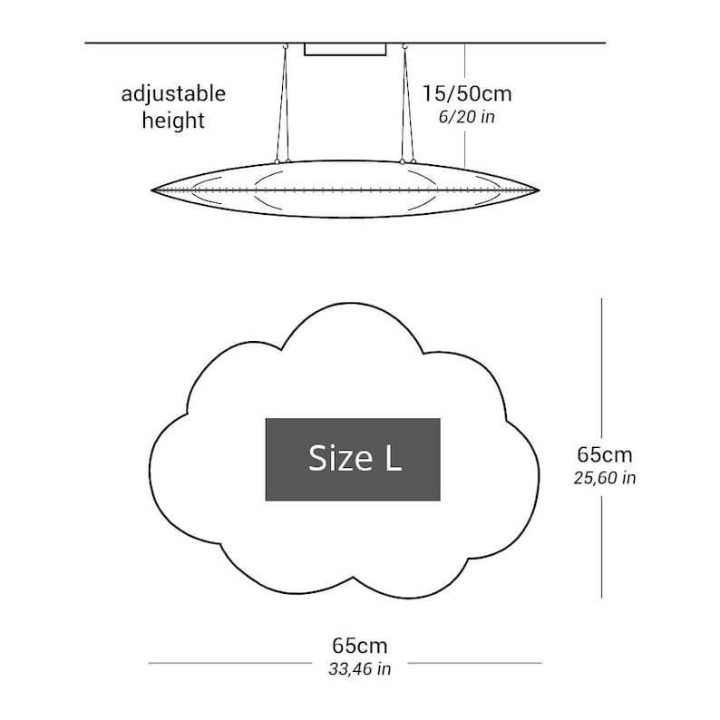 Nuage suspendu. Abat-jour de plafond image 8