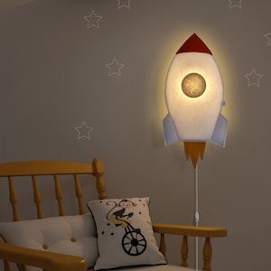 Children wall lamp. &quot;SPACE ROCKET&quot;