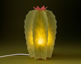 CACTUS lamp. Lámpara de sobremesa de colores, luz de ambiente, lámpara con forma de cactus