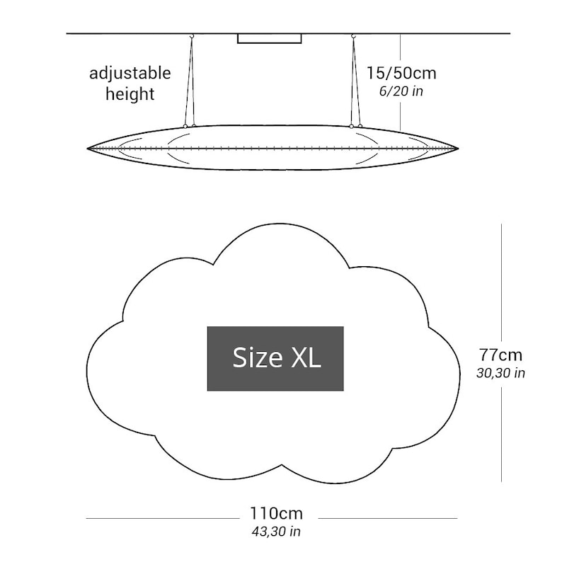 Nuage suspendu. Abat-jour de plafond image 9