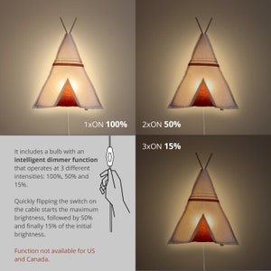 Kinder Wandlampe. TEPEE. Baumwolle Bild 5