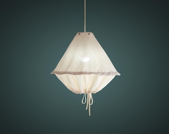 Cotton hanging lamp with bag shape. Size S