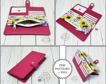 Serendipity Wallet PDF Pattern, PDF sewing pattern, wallet pattern, women's wallet pattern, slim wallet, minimalist wallet pattern