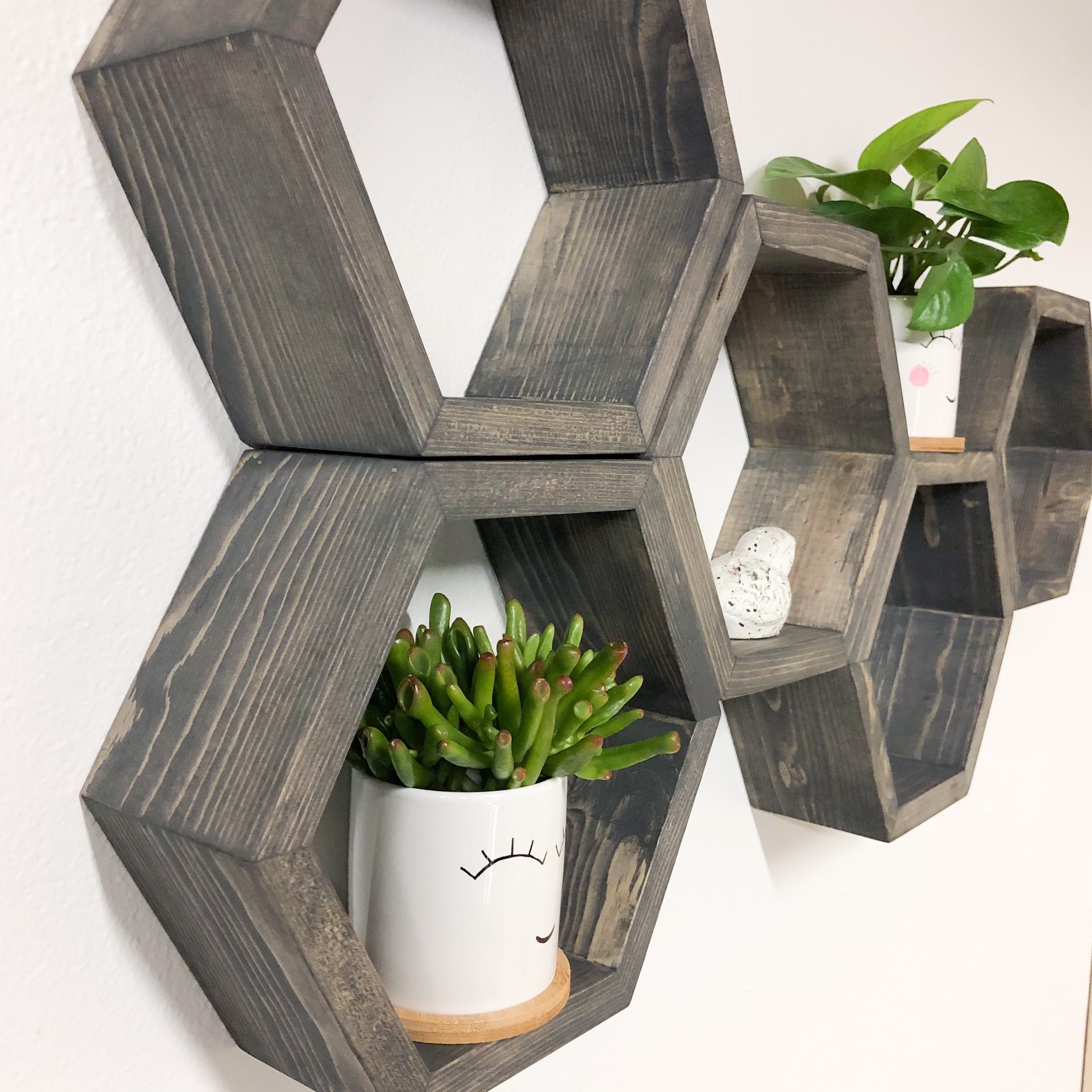 Hexagon Shelving Plant Shelves Shelves Deep 3.5 Etsy UK