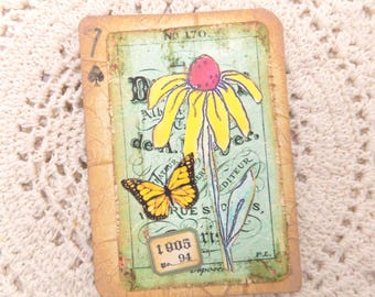 Handmade Altered Playing Card for Junk or Art Journal Books #603