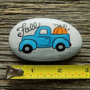 Fall Vintage Painted Rock, Decorative Accent Stone, Paperweight image 3