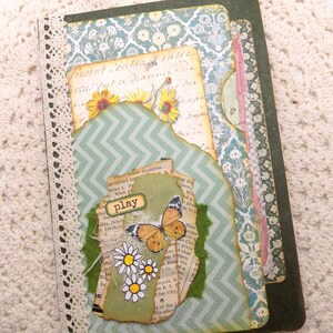 Hand Crafted Decorated 7 Pocket Folio for Junk/Art Journal Books