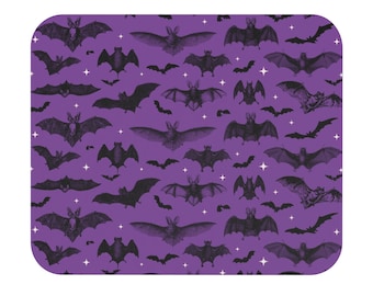 Vintage Bats halloween Mouse Pad - Purple