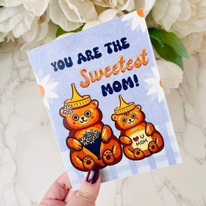 Die süßeste Mama Muttertagskarte, Honigbär Original Mama Karte, Mama Geschenk, 4x6 Grußkarte, Frau Geschenk
