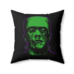 Frankenstein Monster spooky halloween Polyester Square Pillow |Fall Pillow Case|GothCushion Case|Halloween Pillow Case