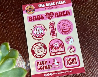 San Francisco Sticker Sheet: The Babe Area, Planner Stickers (6x4in), glossy finish