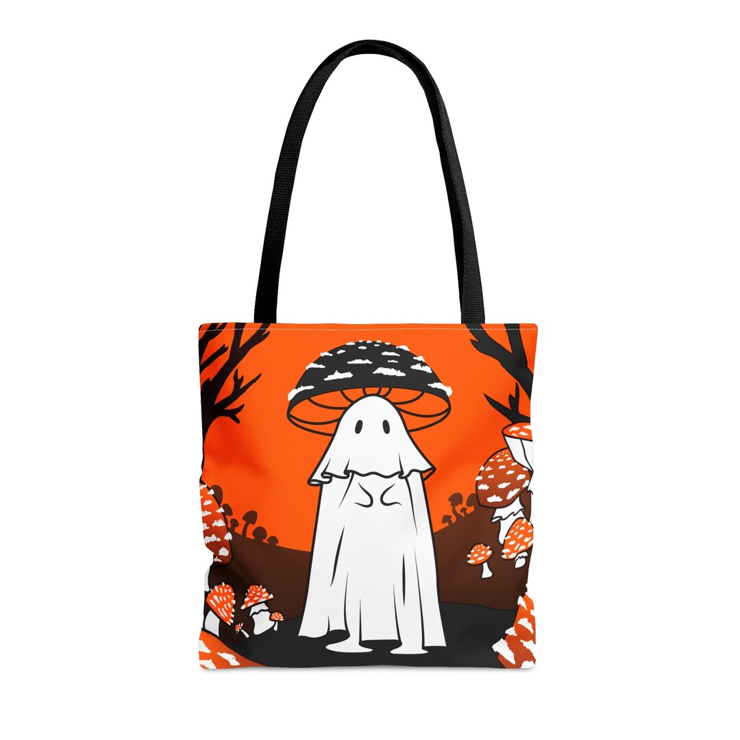 Mushroom Ghost Tote Bag AOP Halloween Shopping Bag Ghost Etsy