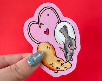 Rat-ical love holographic sticker, handmade waterproof sticker, funny sticker, rat lover sticker
