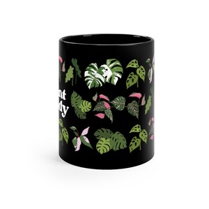Plant Daddy 11oz Black Mug, mug for dad, indoorplant mug, image 3