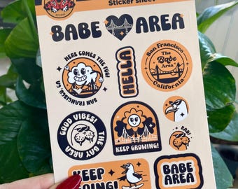 San Francisco Sticker Sheet: Golden Gate Bridge, Planner Stickers (6x4in)