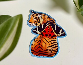 Tigermoth Vinyl Sticker: Glossy Tiger Moth Art, Handmade