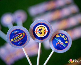 Dart Toy Gun Printable Cupcake Toppers