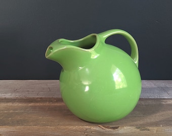 Vintage Pottery Pitcher Mid Century Green Hall Serving Pitcher MCM Table Top Ceramic Spring Table Decor Home Decoration