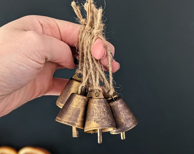 Vintage Style Brass Bells for Holiday Decor Antique Bells Handcrafted