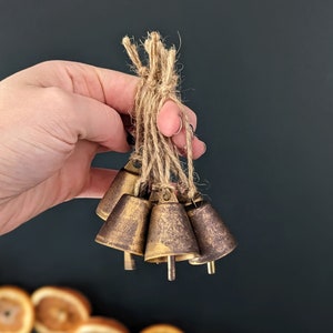 Mini Jingle Bell Vintage Bronze Small Elliptical Antique - Temu